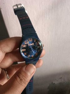 Cute Blue Heart Pattern Watch