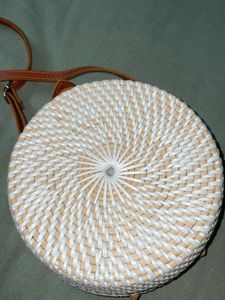 Woven Round Crossbody Bag