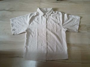 Classic Beige Short-Sleeve Button-Up Shirt