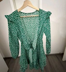 Chic Green Floral Mini Dress