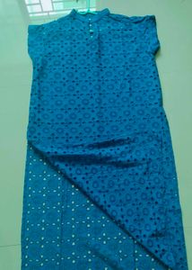 Beautiful Blue Eyelet kurti