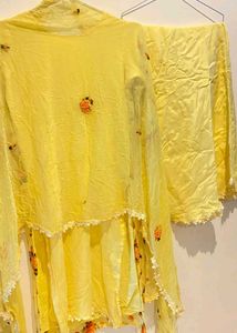 Beautiful Yellow Floral Kurta Set
