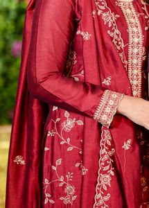 Maroon Embroidered Kurta Set
