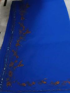 Royal Blue Embroidered Saree