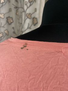 Coral Pink Cropped T-Shirt