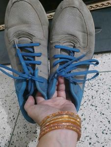 Gray & Blue Sneakers