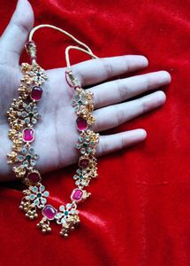 Gold Toned Necklace and Earring Set