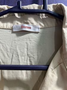 Beige Long Sleeve Button-Down