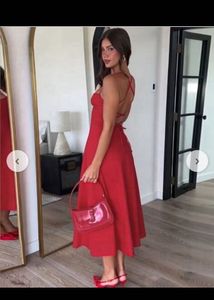 Ralph Lauren Dupe- Red A-Line Midi Dress