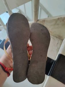 Gold Strap Flip-Flops