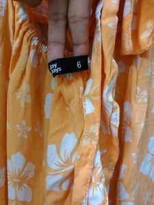 Beautiful Orange Floral Maxi Dress