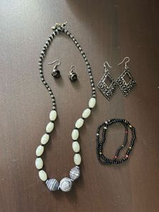 Boho Beaded Necklace &amp; Earring Set