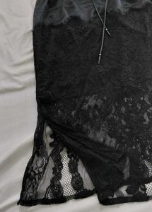 Black Lace Trim Dress