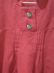 Maroon Button-Up Kurta