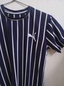 Puma Striped T-Shirt for Sports and Daily Use