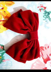 Red Velvet Hair Bow Clip