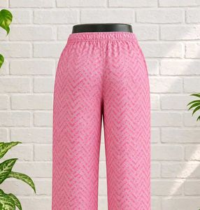 Pink Chevron Print Palazzo Pants