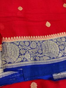 Pure Georgette Banaras With Blouse