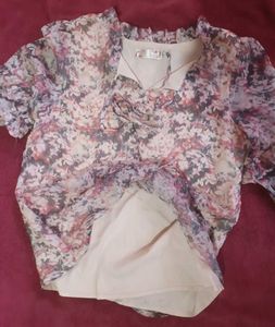 Sheer Floral Girls Top