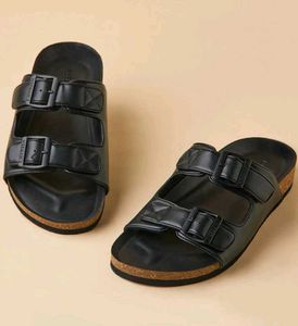 Neeman's Cork Sandals- Solid Black