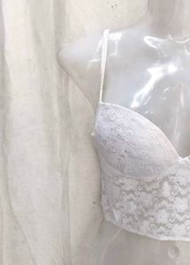 White Lace Longline Bralette