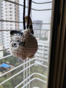 COMBO OF 2: Handmade Crochet Cat + Star keychains