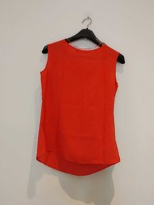 ZARA basic Bright Orange Sleeveless Top