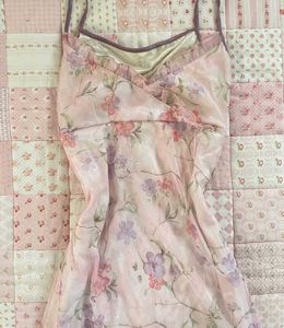 cute pink floral long dress 🌸✨️