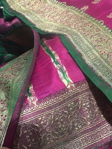Stunning Green Banarasi pure Silk Saree