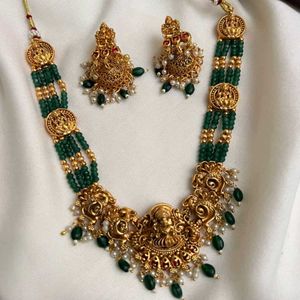 Traditional Antique Gold-Plated Lakshmi Pendant Te