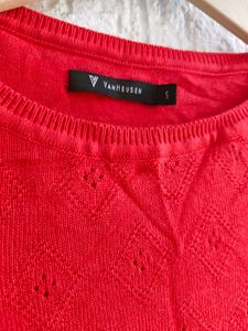 Van Heusen Red Full Sleeves Top