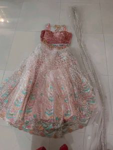 Stunning Pink Embroidered Lehenga Choli