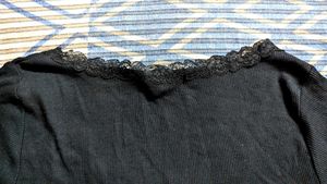 Pinterety Black Lace Trim Baby Tee 🖤🐰