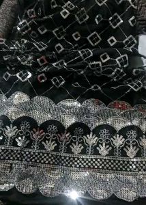 A timeless look with embroidery black dress
