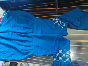 Royal Blue Embroidered Sarara Set