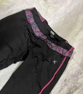 hrx fitted black pink leggings sports / gym