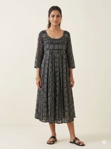 Stylish Ethnic Print Midi Dress