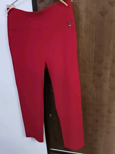 Red Cropped Trousers