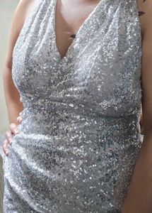 Sparkling Silver Sequin Dress