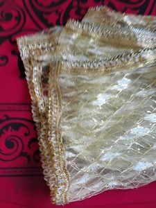 36.Elegant Gold Dupatta with Sequins
