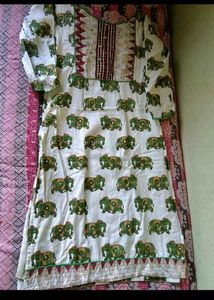 Bohemian Elephant Print kurthi Set