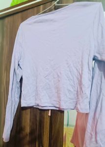 Comfortable Lavender Long Sleeve Top