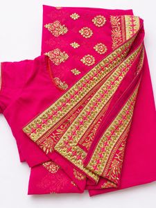 Stunning Pink Embroidered Saree