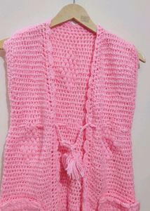 Pink💕Winter Shrug For Baby Girl 6-8 Year, 30 Bust