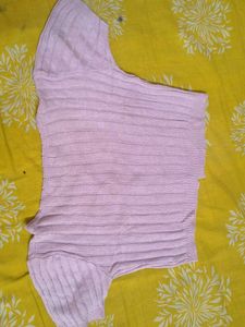 Lavender Cable Knit Cropped Cardigan