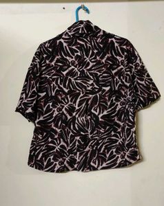 Men's Leaf Print Short Sleeve Shirt