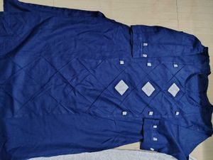 Blue Kurta Set with White Plazzo