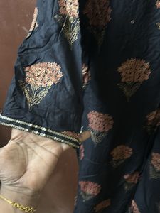 style up black kurta