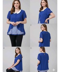 Chic Blue Striped Top