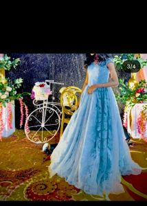 Beautiful Sky Blue Embellished Gown